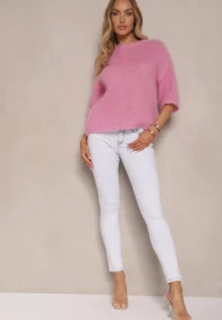 Jasnoniebieskie Jeansy Z Bawełny Typu Skinny Ozdobione Przetarciami Salliwen