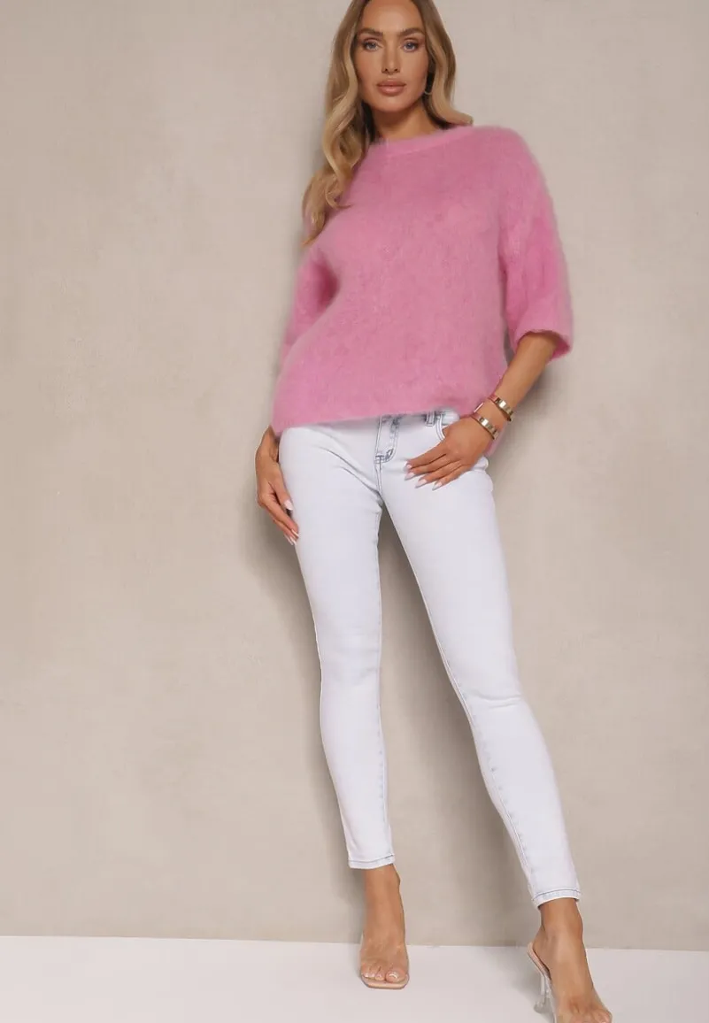 Jasnoniebieskie Jeansy Z Bawełny Typu Skinny Ozdobione Przetarciami Salliwen