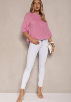 Jasnoniebieskie Jeansy Z Bawełny Typu Skinny Ozdobione Przetarciami Salliwen