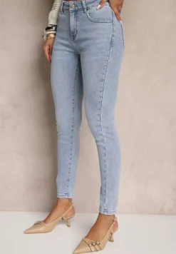 Jasnoniebieskie Jeansy z Bawełny Typu Slim Felindrae