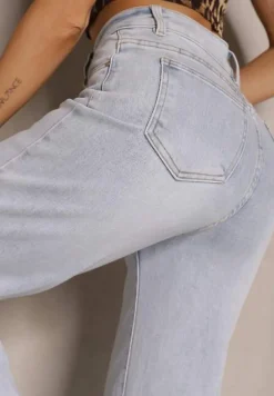 Jasnoniebieskie Jeansy z Bawełny z Szerokimi Nogawkami Emissora