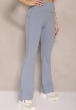 Jasnoniebieskie Legginsy Dzwony High Waist Korivienne