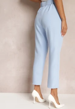 Jasnoniebieskie Spodnie z Paskiem Eudea