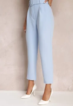 Jasnoniebieskie Spodnie z Paskiem Eudea