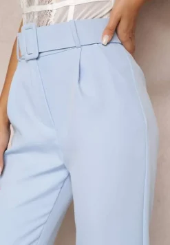 Jasnoniebieskie Spodnie z Paskiem Eudea