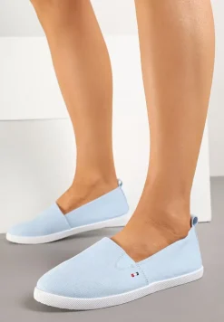 Jasnoniebieskie Tenisówki Vices Basic z Materiałowymi Gumkami Aretela