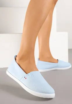 Jasnoniebieskie Tenisówki Vices Basic z Materiałowymi Gumkami Aretela