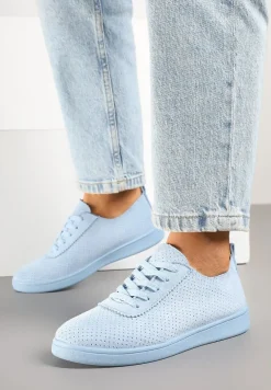 Jasnoniebieskie Tenisówki z Perforowaną Cholewką Ellivene