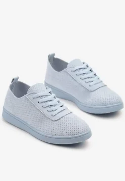 Jasnoniebieskie Tenisówki z Perforowaną Cholewką Ellivene