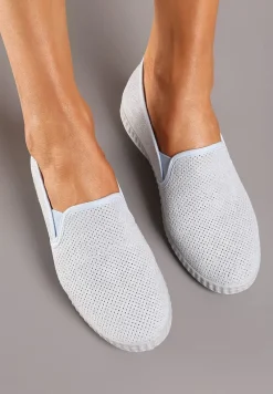 Jasnoniebieskie Tenisówki Wsuwane Zdobione Perforacją Moaxella