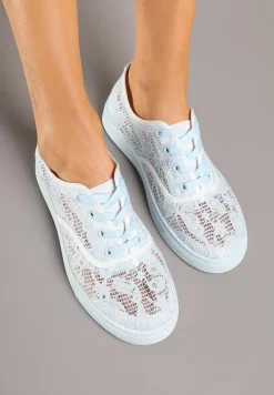 Jasnoniebieskie Tenisówki Ozdobione Koronką Orrisanne