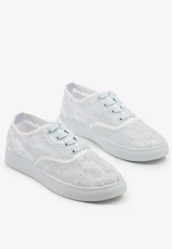 Jasnoniebieskie Tenisówki Ozdobione Koronką Orrisanne