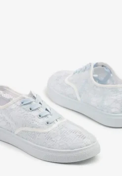 Jasnoniebieskie Tenisówki Ozdobione Koronką Orrisanne