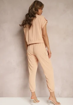 Jasnopomarańczowy 2-częściowy Komplet z Bluzką i Spodniami Ezrala