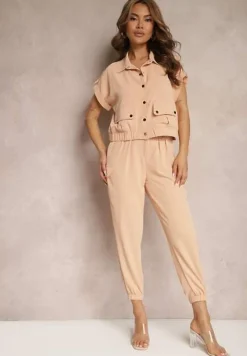Jasnopomarańczowy 2-częściowy Komplet z Bluzką i Spodniami Ezrala