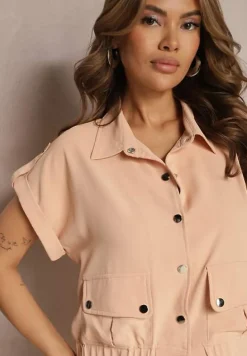 Jasnopomarańczowy 2-częściowy Komplet z Bluzką i Spodniami Ezrala