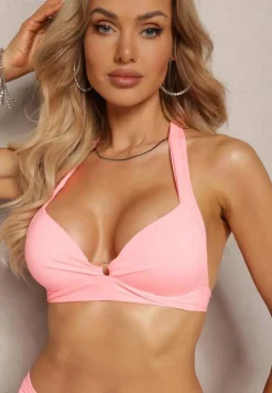 Jasnoróżowe Bikini Majtki Typu Figi i Biustonosz z Usztywnianymi Miseczkami Pilalana
