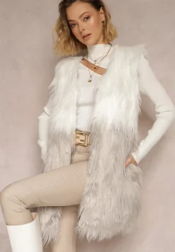 Jasnoszara Kamizelka Futrzana Daphnore