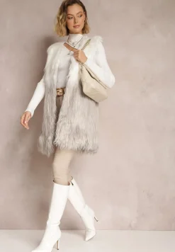 Jasnoszara Kamizelka Futrzana Daphnore