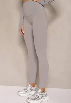 Jasnoszare Basicowe Legginsy High Waist Tofelia
