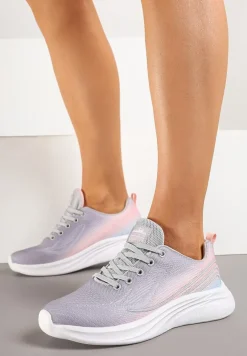Jasnoszare Buty Sportowe Sneakersy Zdobione Efektem Ombre Banelissa