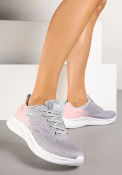 Jasnoszare Buty Sportowe z Efektem Ombre na Podeszwie z Pianki Elanielia