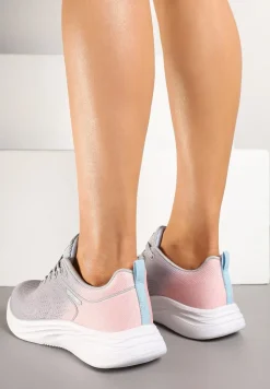 Jasnoszare Buty Sportowe z Efektem Ombre na Podeszwie z Pianki Elanielia