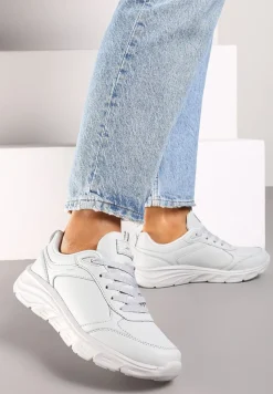 Jasnoszare Casualowe Buty Sportowe Sneakersy na Płaskiej Tłoczonej Podeszwie Velanitta