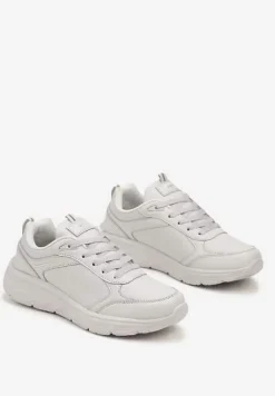 Jasnoszare Casualowe Buty Sportowe Sneakersy na Płaskiej Tłoczonej Podeszwie Velanitta