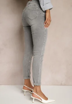 Jasnoszare Jeansy o Kroju Skinny Felethira