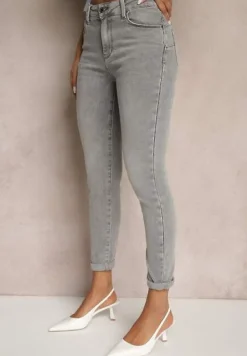Jasnoszare Jeansy o Kroju Skinny Felethira