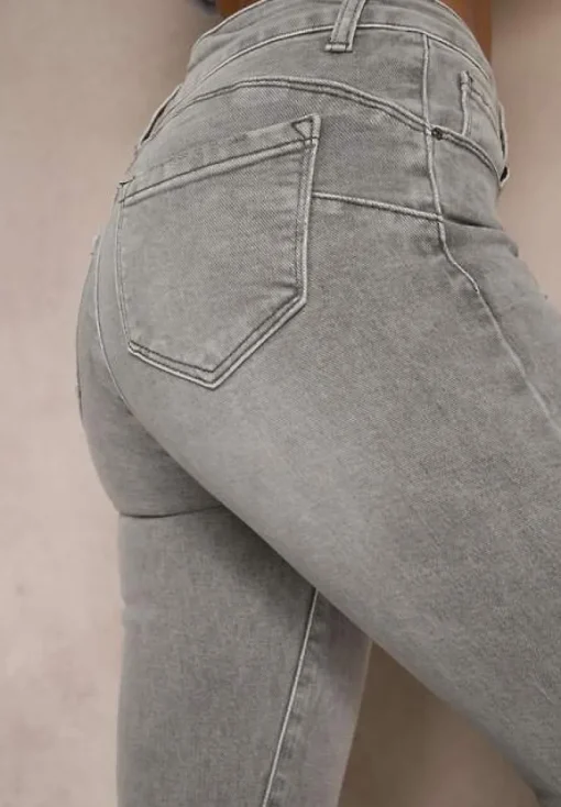 Jasnoszare Jeansy o Kroju Skinny Felethira