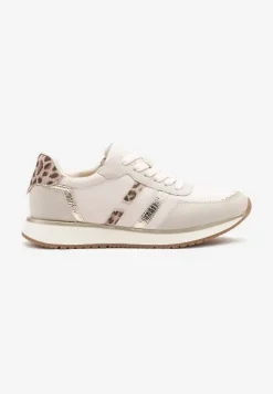 Jasnoszare Sneakersy z Metalicznym Wzorem Alusa