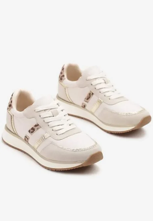 Jasnoszare Sneakersy z Metalicznym Wzorem Alusa