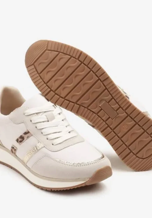 Jasnoszare Sneakersy z Metalicznym Wzorem Alusa
