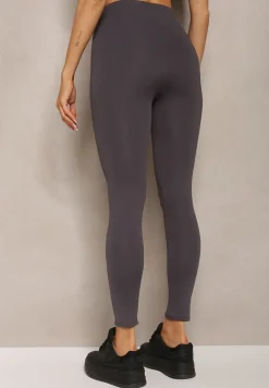 Jasnoszare Sportowe Legginsy High Waist Vesara