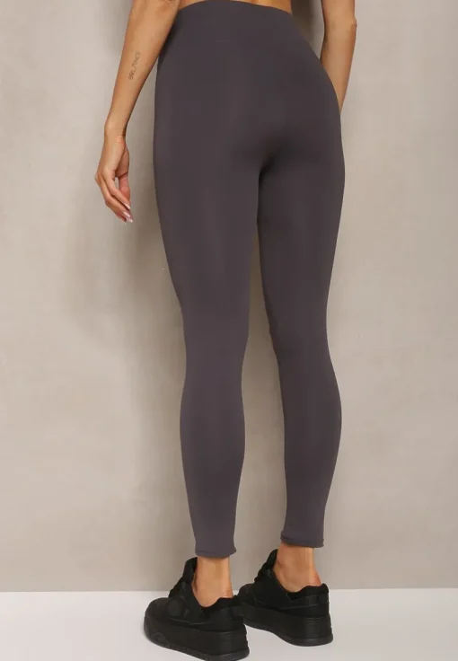 Jasnoszare Sportowe Legginsy High Waist Vesara