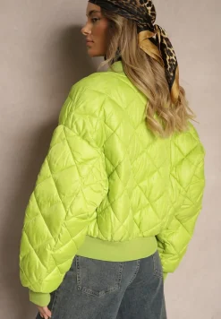 Jasnozielona Kurtka Bomberka Pikowana Yeva