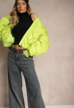 Jasnozielona Kurtka Bomberka Pikowana Yeva