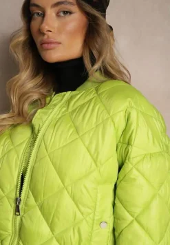 Jasnozielona Kurtka Bomberka Pikowana Yeva