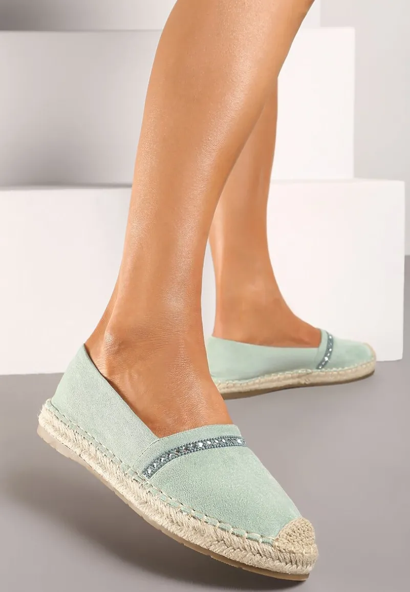 Jasnozielone Espadryle z Plecionym Noskiem i Podeszwą Effielle