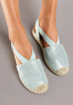 Jasnozielone Espadryle z Ekoskóry na Płaskiej Podeszwie Cecilas