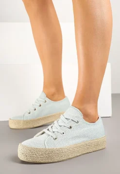 Jasnozielone Trampki Ozdobione Plecionką Filatera