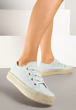 Jasnozielone Trampki Ozdobione Plecionką Filatera