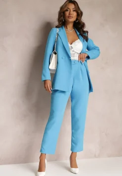 Niebieska Marynarka Dwurzędowa Tanou