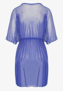 Niebieska Siateczkowa Narzutka Plażowa z Wiązaniem Sadeoliae