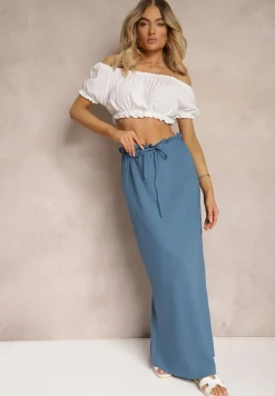 Niebieska Spódnica z Gumką w Talii Tiamantee