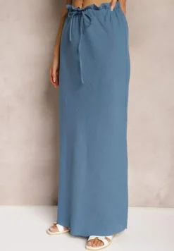 Niebieska Spódnica z Gumką w Talii Tiamantee