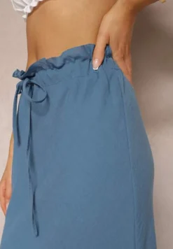 Niebieska Spódnica z Gumką w Talii Tiamantee