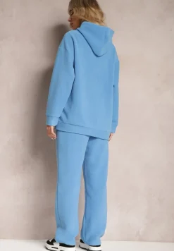 Niebieski 2-częściowy Komplet Ocieplany z Bluzą i Spodniami Enchante